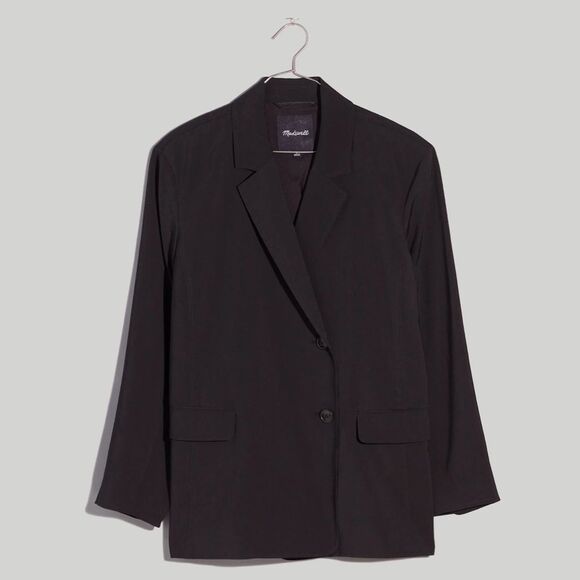 Madewell Relaxed Blazer in Softdrape Black Size L. NWT. - Picture 4 of 16